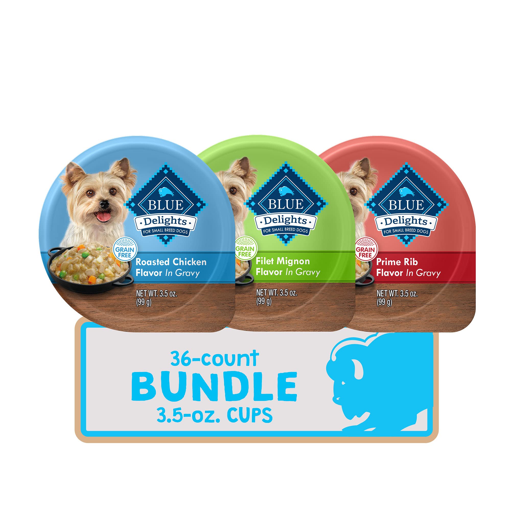 Blue Buffalo Devine Delights Variety Wet Dog Food Trays - 3.5 Oz - Case of 12  