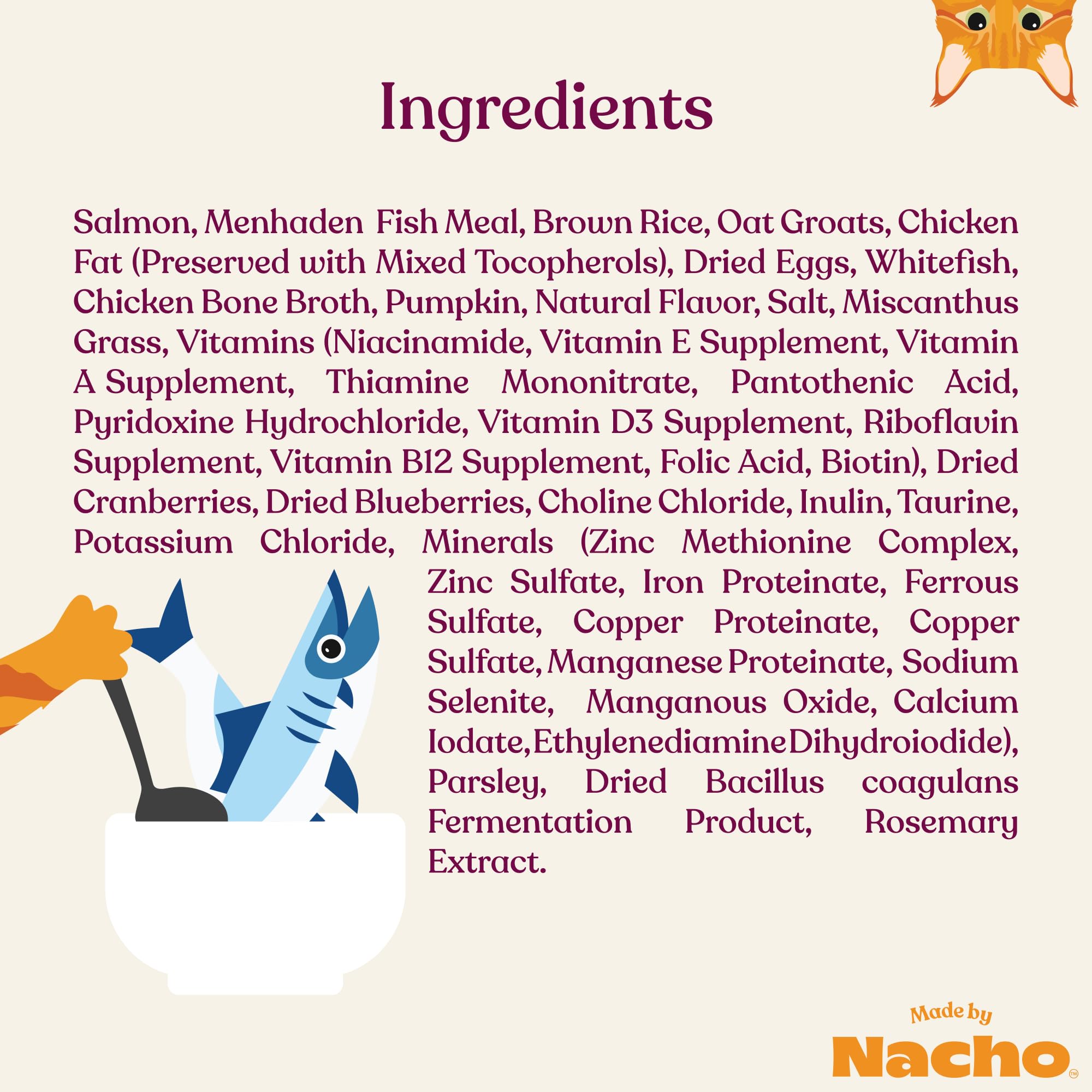 Made by Nacho Salmon and Pumpkin in Bone Broth Dry Cat Food - 2 Lbs  