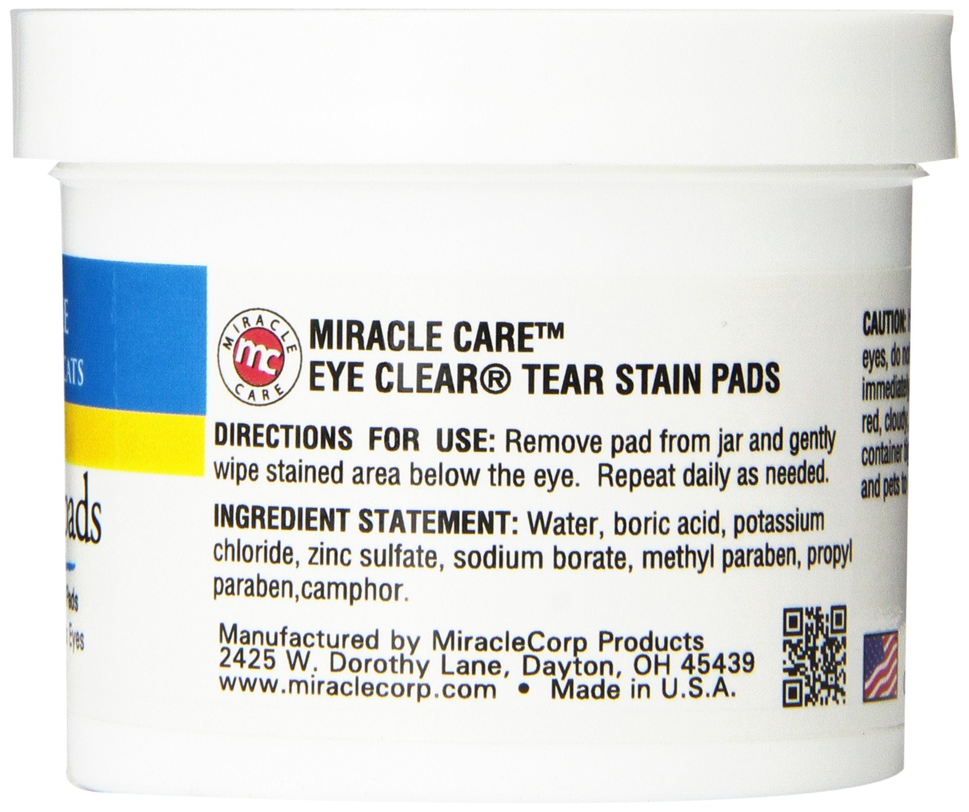 Miracle Care First-Aid Sterile Eye Wash Pads for Dogs and Cats - 90 Count  