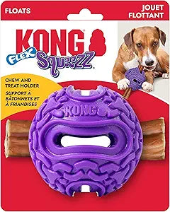 Kong Squeez Flex Ball Bully Stick and Treat-Holding Chew and Fetch Rubber Dog Toy - Small/Medium