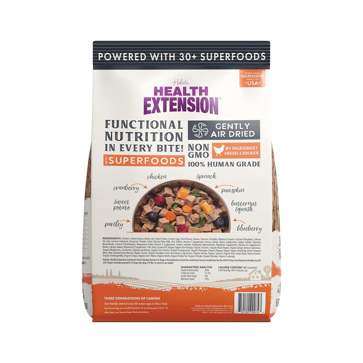 Health Extension Complete and Balanced Human-Grade Chicken Gently Air-Dried Dog Food - 2 Lbs - Case of 6
