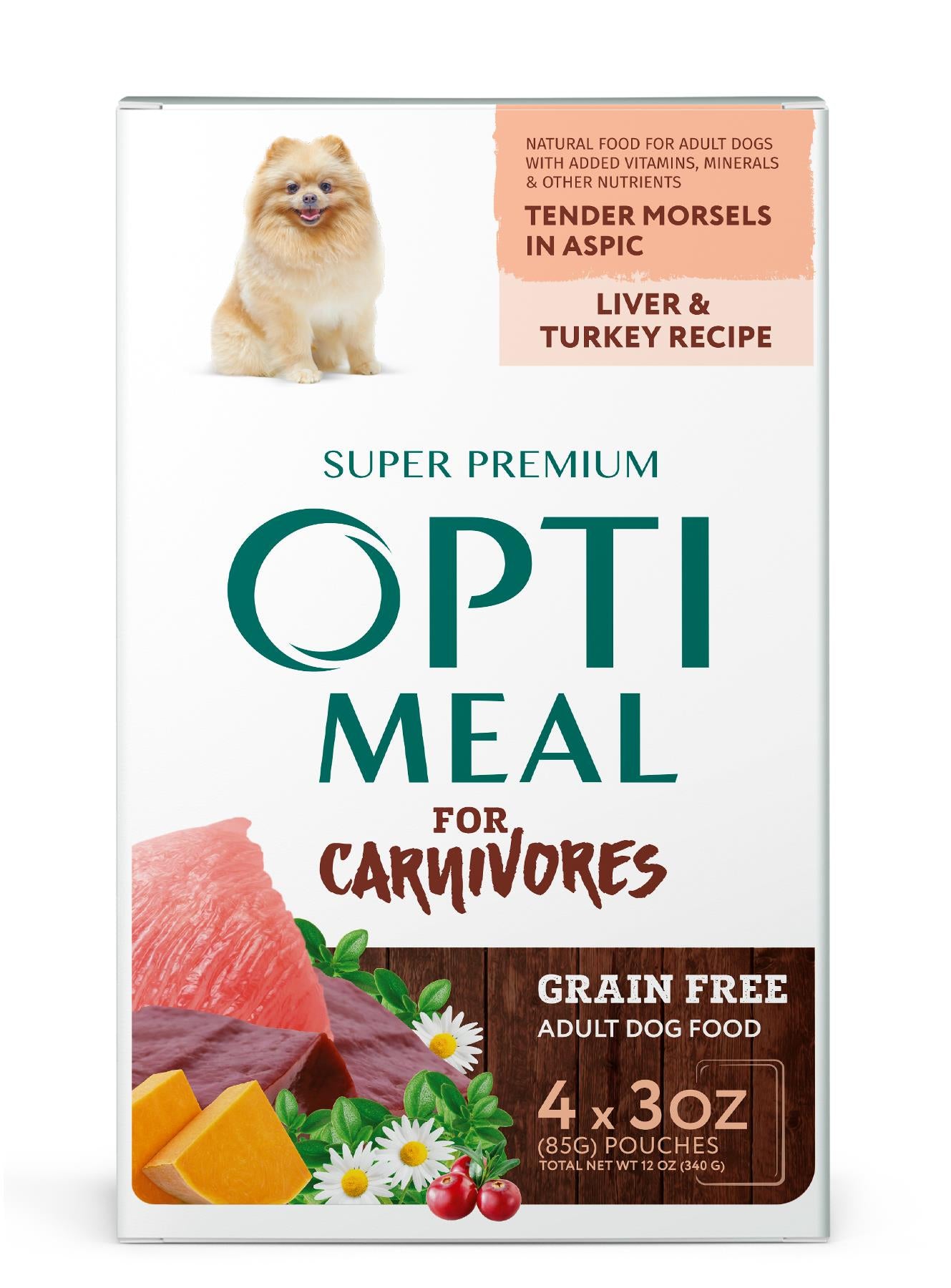 Optimeal Grain-Free Tender Morsels Liver and Turkey Wet Dog Food - 12 Oz - Case of 6  