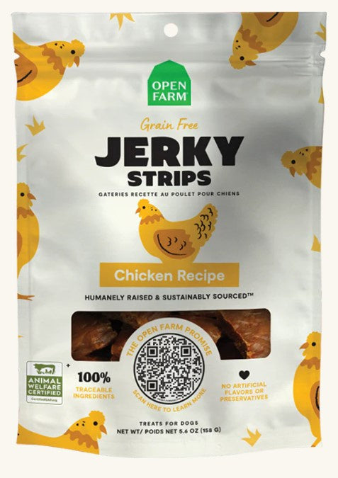 Open Farm Grain-Free Chicken Recipe Soft and Chewy Oven-Baked Jerky Strips Dog Treats - 5.6 Oz Default Title