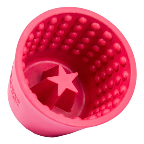 Innovative Pet Lickimat Yoggie Pot Slow Feeding Rubber Dog Bowl or Pot Pink