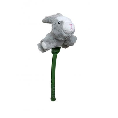 Flingerz Furry-Rabbit Fling and Fetch Launcher with Plush Squeaking Rabbit Dog Toy    