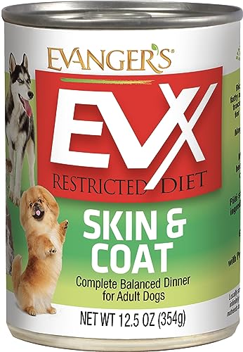 Evanger's EVX Restricted Diet Skin and Coat Adult Canned Dog Food - 12.5 Oz - Case of 12 Default Title
