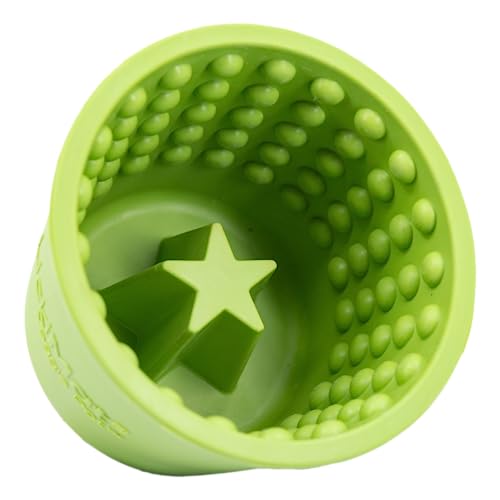 Innovative Pet Lickimat Yoggie Pot Slow Feeding Rubber Dog Bowl or Pot Green