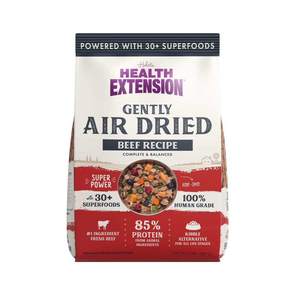 Health Extension Complete and Balanced Human-Grade Beef Gently Air-Dried Dog Food - 2 Lbs - Case of 6