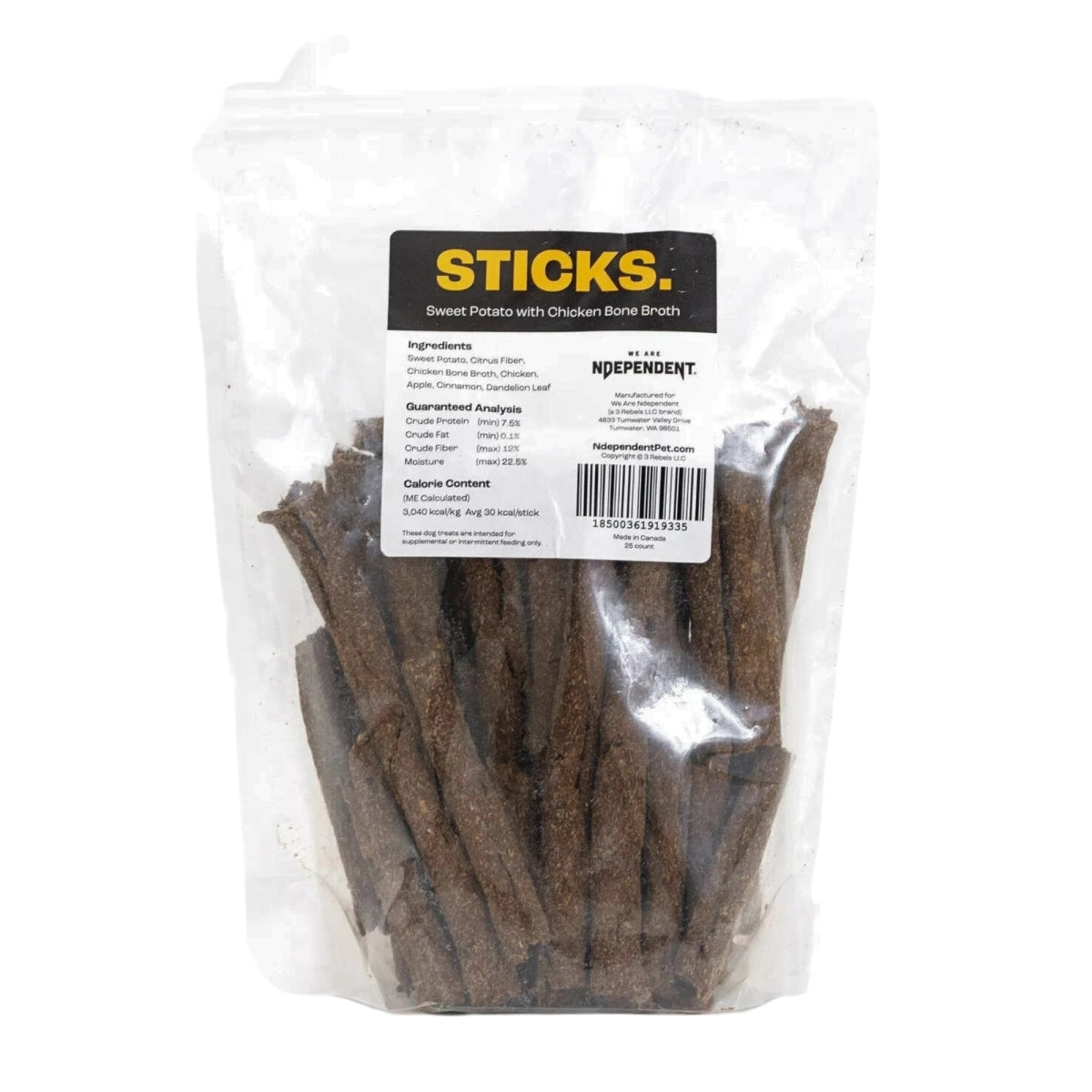 We Are Ndependent Sticks with Chicken Bone Broth Chewy Dog Treats - 25 Count