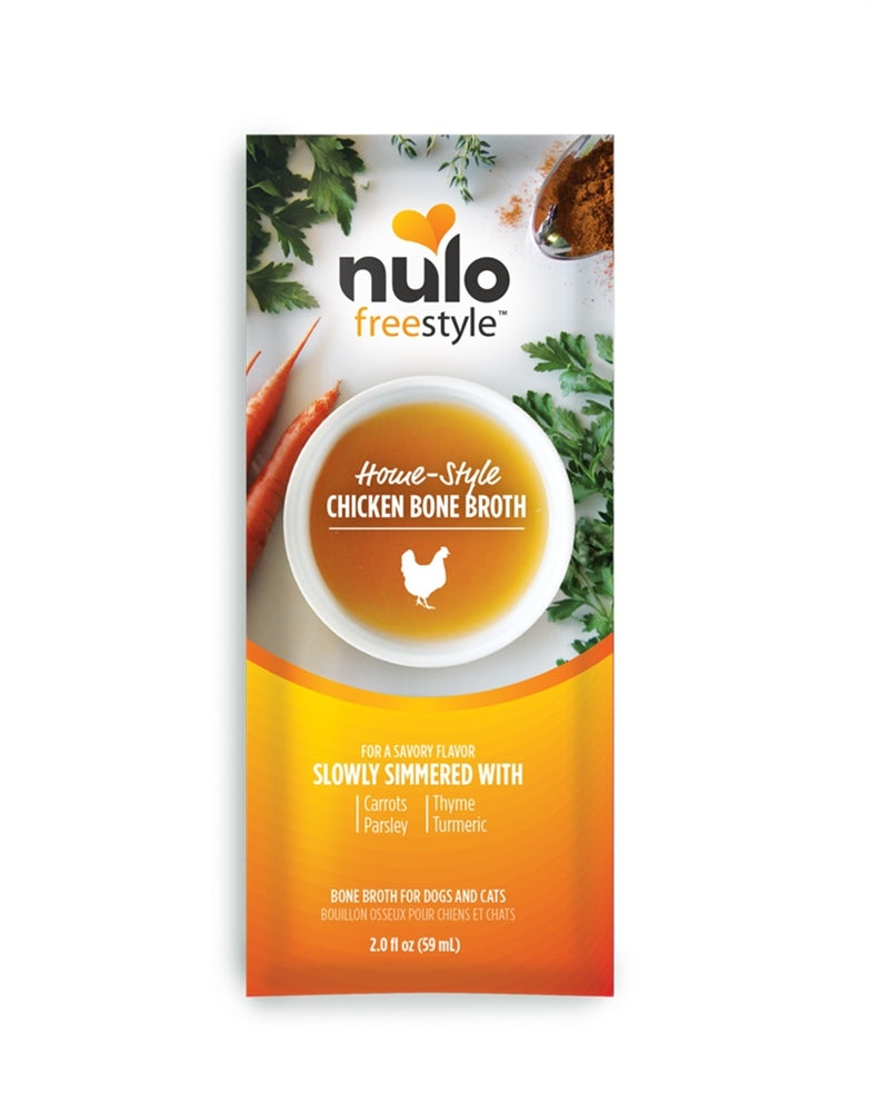 Nulo Freestyle Home-Style Chicken Bone Broth with Collagen Wet Cat and Dog Food Topper - 2 Oz - Case of 24 Default Title