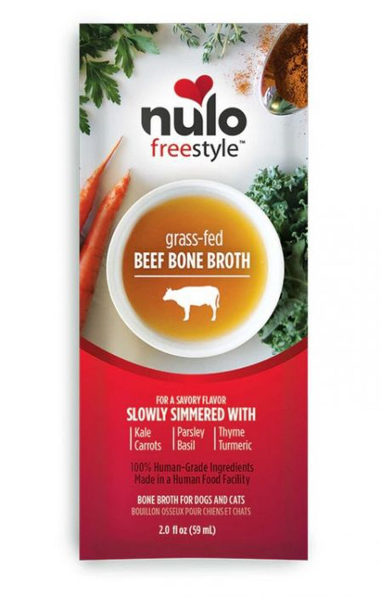 Nulo Freestyle Hearty Beef Bone Broth with Vegetables and Turmeric Cat and Dog Food Topper - 2 Oz - Case of 24 Default Title