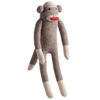 Multipet Sock Pals Monkey Squeak and Plush Dog Toy - Small - 10" Inches  