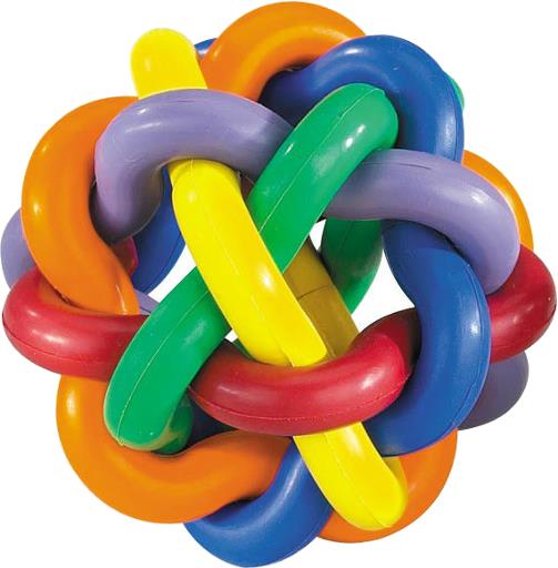 Multipet Nobbly Wobbly Multi-Colored Ball Rubber Dog Toy - Large - 4