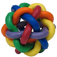 Multipet Nobbly Wobbly Multi-Colored Ball Rubber Dog Toy - Small - 3" Inches  