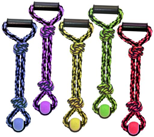 Multipet Nuts for Knots Dual-Knotted Rope Dog Toy - Assorted - 20" Inches  