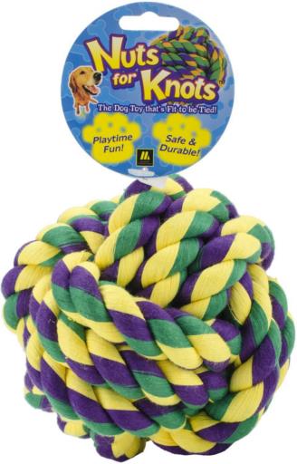 Multipet Nuts for Knots Cotton Ball Roped Dog Toy - Medium - 3.5