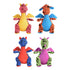 Multipet Retro Dragons Squeak and Plush Dog Toy - Assorted - 10" Inches  