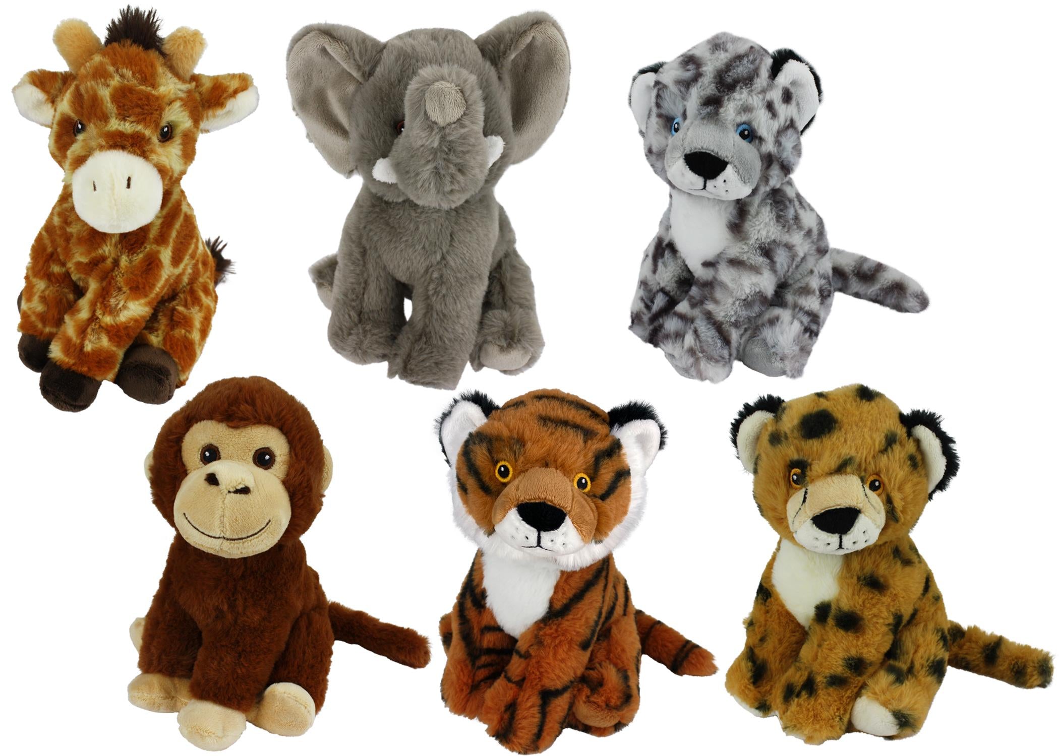 Multipet Eco-Friendly Safari Animals Squeak and Plush Dog Toy - Assorted - 8