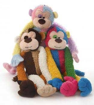 Multipet Soft Crew Shaggy Monkey Squeak and Plush Dog Toy - 17