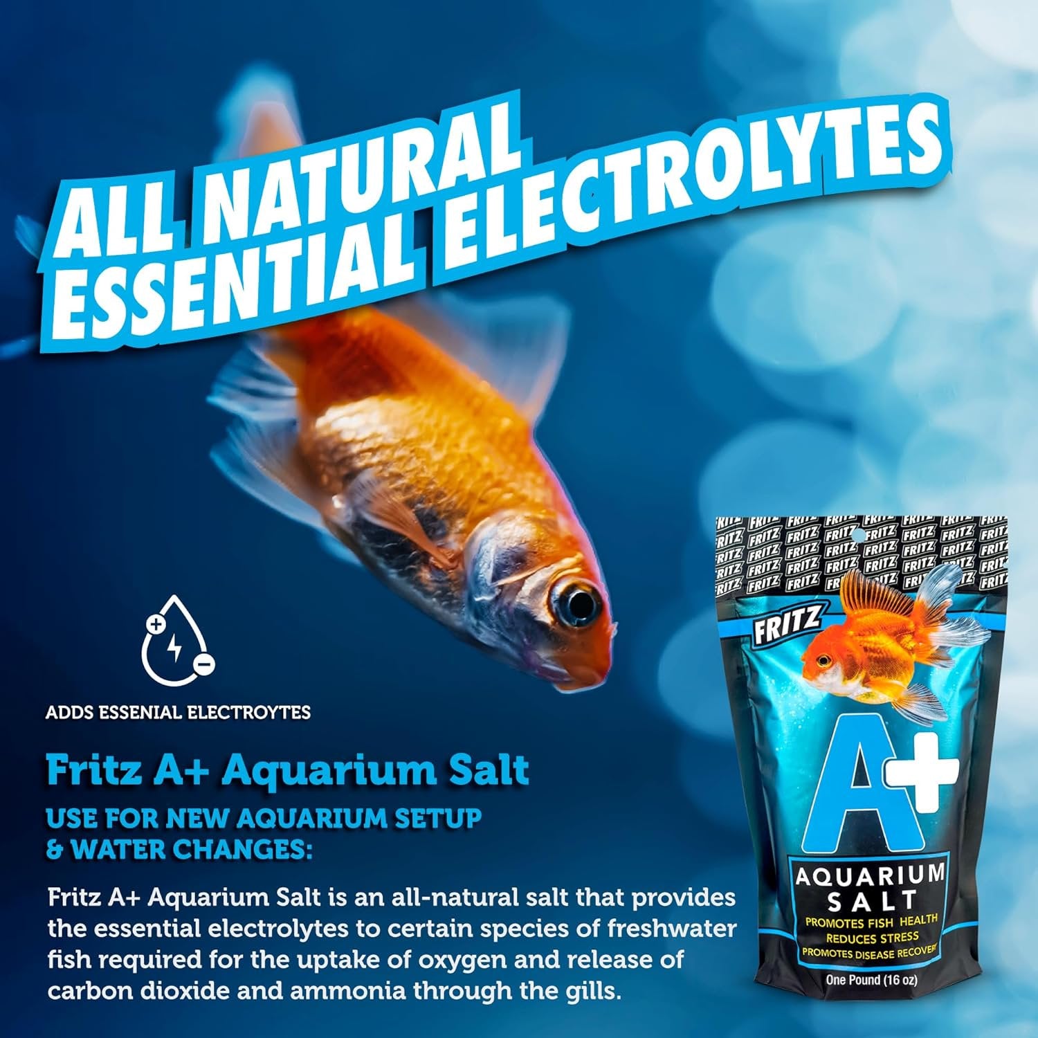 Fritz Aquatics A+ Stress Reduction and Recovery Freshwater Aquarium Salt