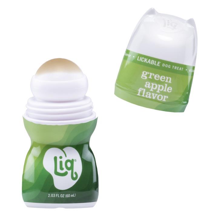 LIQ USA Green Apple Lickable Roller Dog Treat - 2.03 Oz - Case of 6  