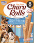 Inaba Churu Rolls Chicken and Cheese Wrapped Soft and Chewy Dog Treats - 4.2 Oz - Case of 6  