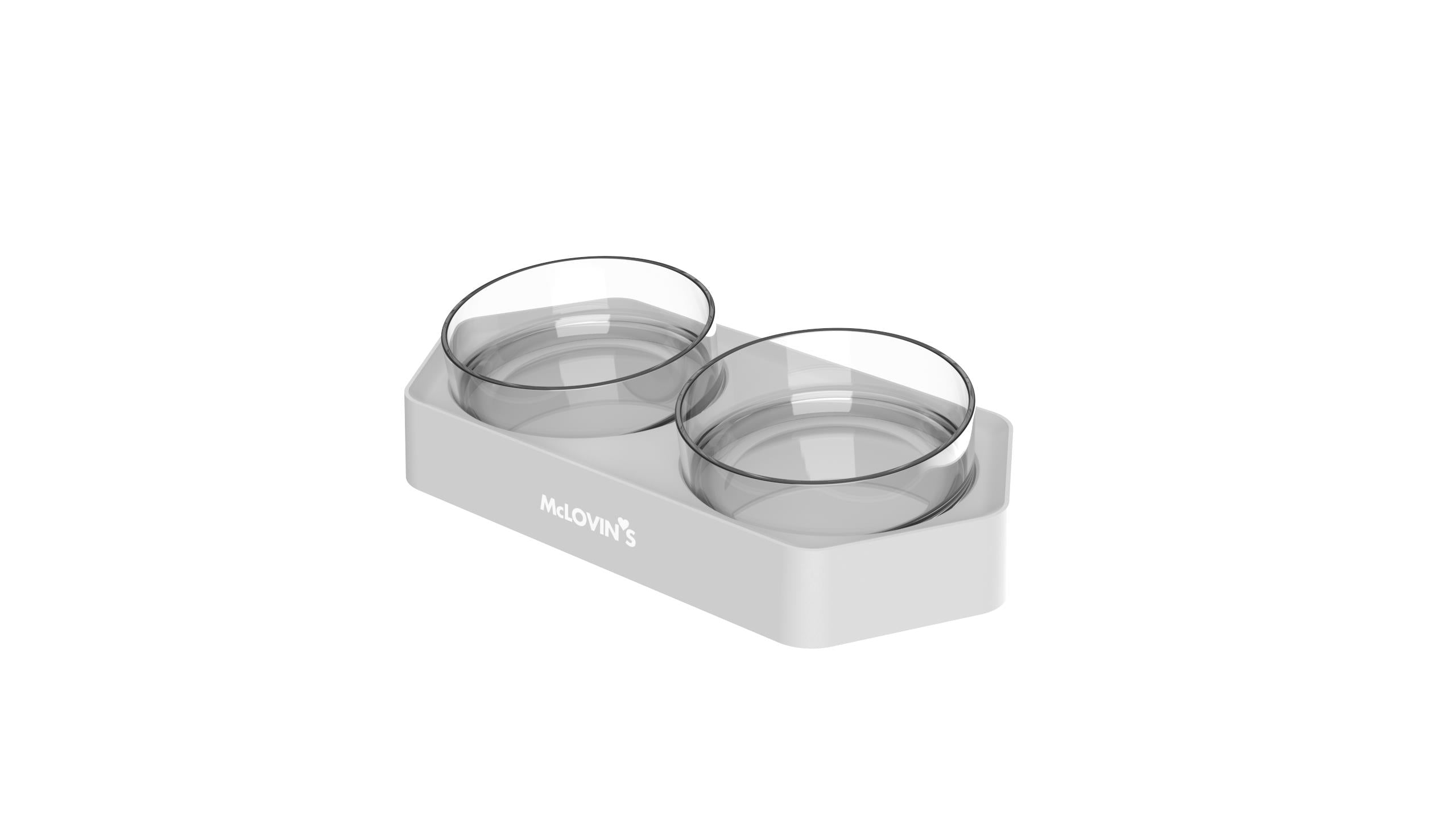 Mclovin's Pet Elevated Angled Food and Water Double Pet Bowl - Gray  