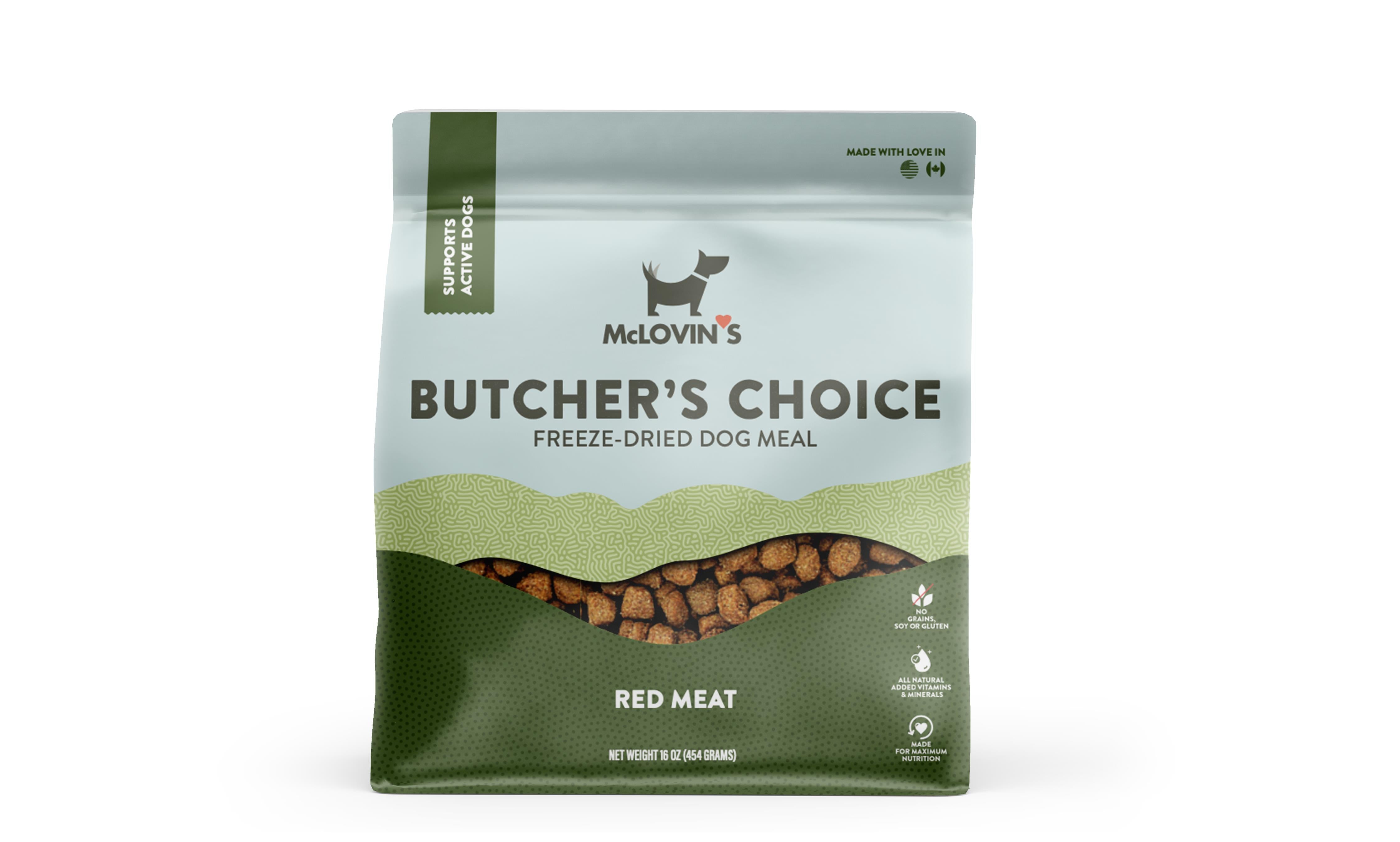 Mclovin's Pet Butcher's Choice Beef and Pork Freeze-Dried Dog Food - 16 Oz  