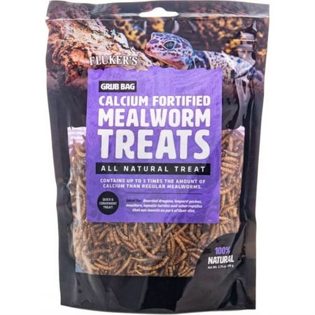 Fluker's Grub Bag Calcium Fortified Dried Mealworm Reptile Treats - 3.75 Oz