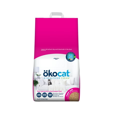 Okocat Super Soft Clumping Unscented Natural Wood Plant-Based Cat Litter 10.6 Pounds