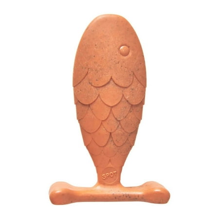 Ethical SPOT Bam-Bones Fish Salmon Flavored Bamboo and Nylon Chew Dog Toy -  Small - 5.5 Inch