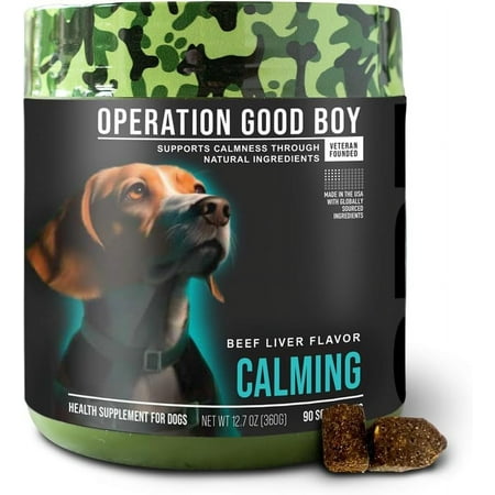 Operation Good Boy Natural Calming and Relaxation Beef Liver Soft Chew Dog Supplements - 90 Count Default Title