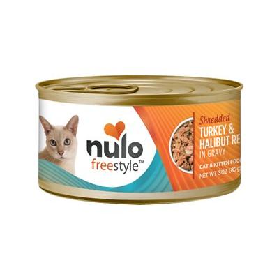 Nulo Freestyle Grain-Free Shredded Turkey and Halibut Kitten and Adult Canned Cat Food - 3 Oz - Case of 24 Default Title