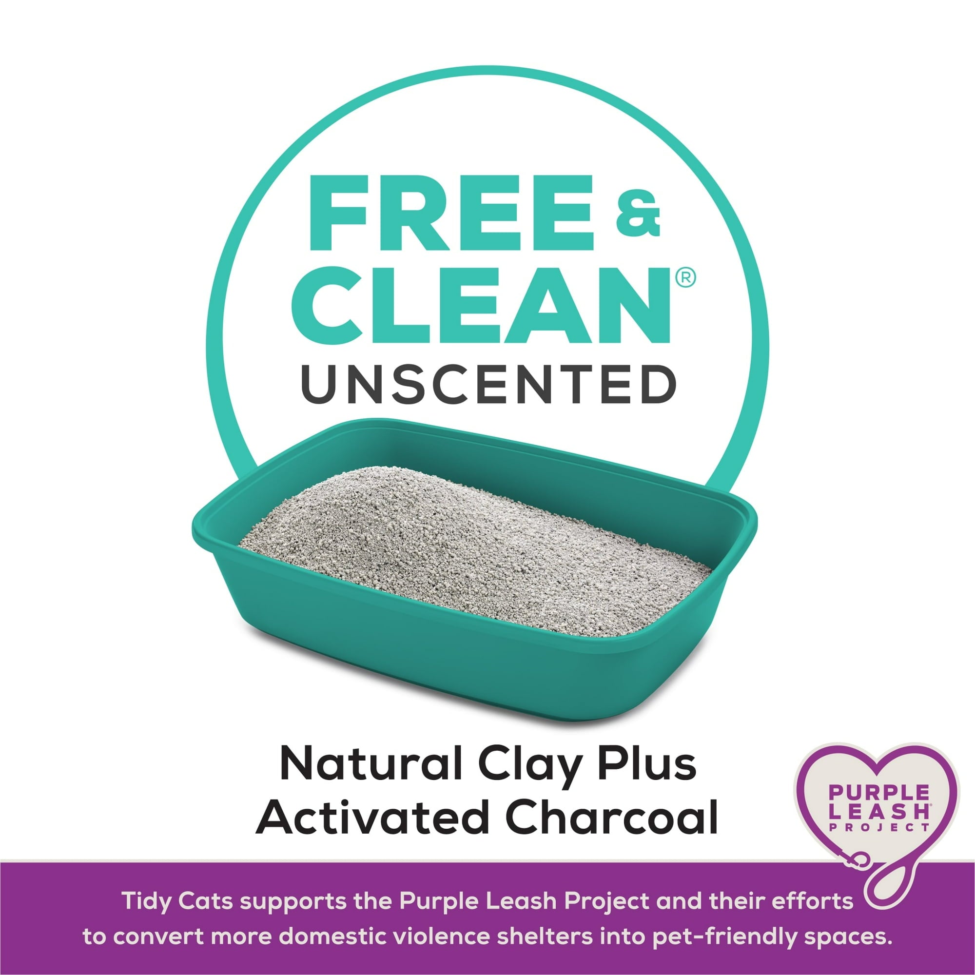 Purina Tidy Cats Free and Clean Unscented Low-Dust Clumping Clay Multi-Cat Litter - 20 Lbs - Case of 2