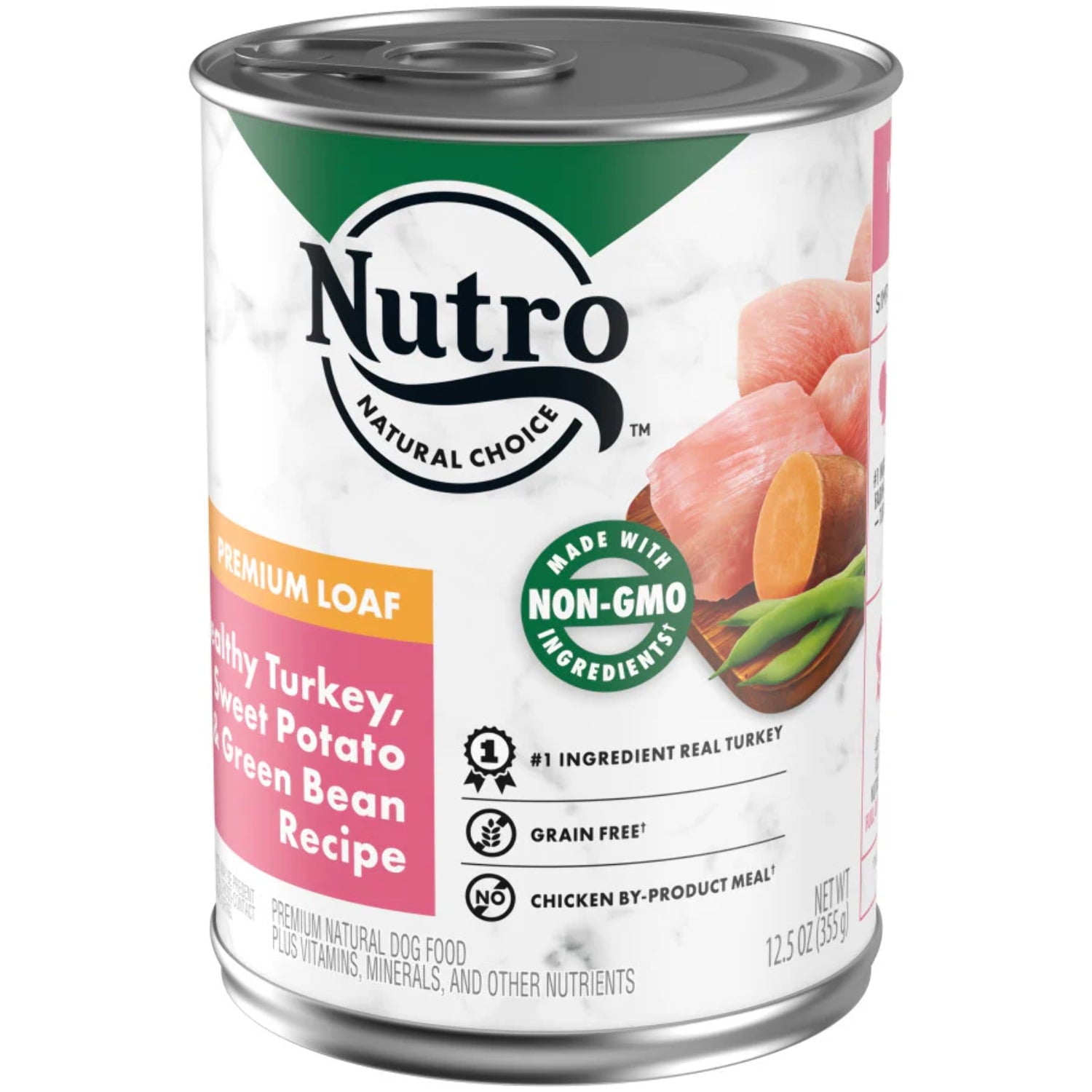 Nutro Grain-Free Premium Loaf Turkey Sweet Potato and Green Beans Canned Dog Food - 12.5 Oz - Case of 12