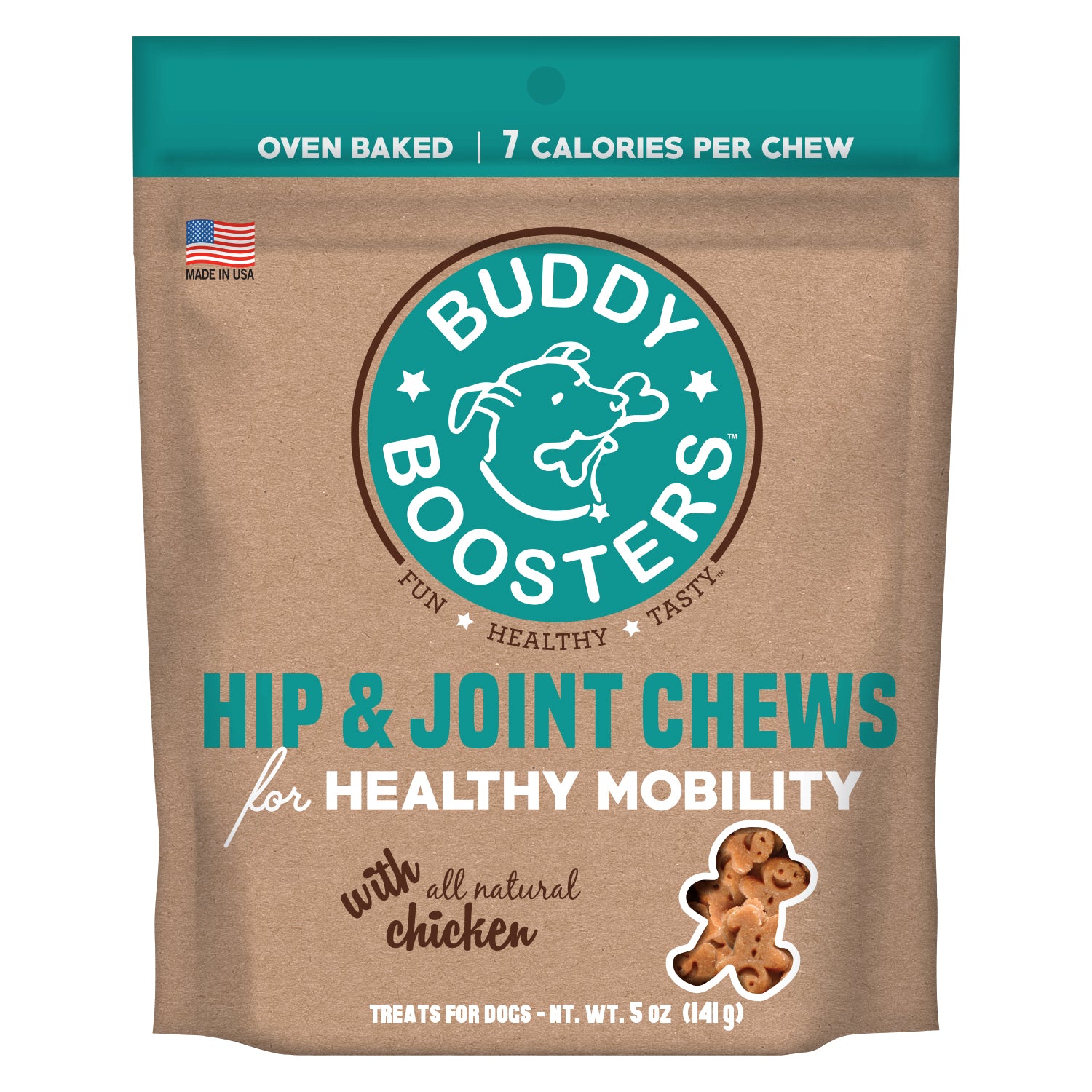 Buddy Biscuits Buddy Boosters Hip and Joint Chicken Soft and Chewy Dog Treats - 5 Oz