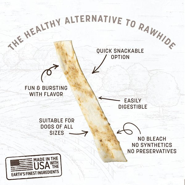 Earth Animal No Hide Rolls BBQ Bacon Cheeseburger Flavored Natural Dog Chews