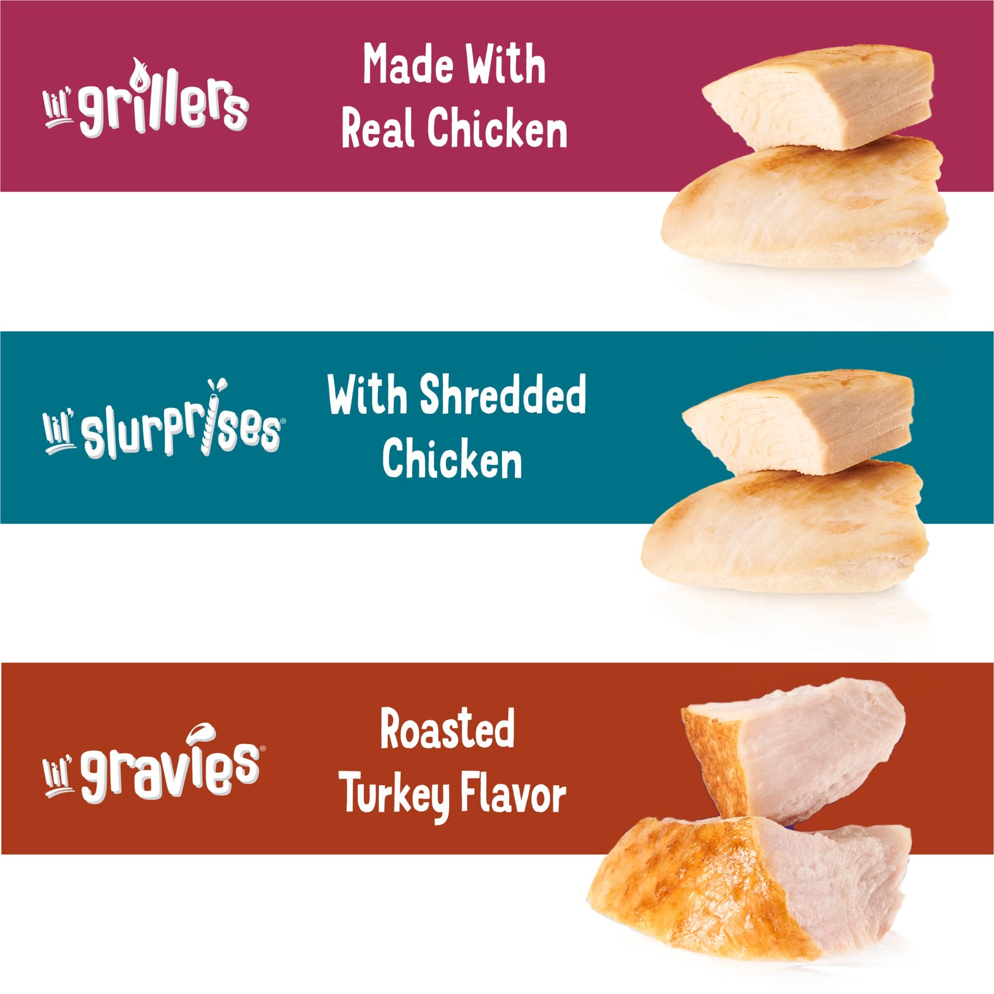 Purina Friskies Poultry Faves Lil' Grillers Lil' Gravies Lil' Slurpies Wet Cat Food or Toppers -  Variety Pack - 8 Pack - Case of 8