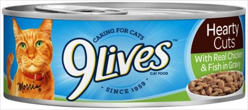 9 Lives Hearty Cuts with Real Chicken and Fish in Gravy Canned Cat Food  