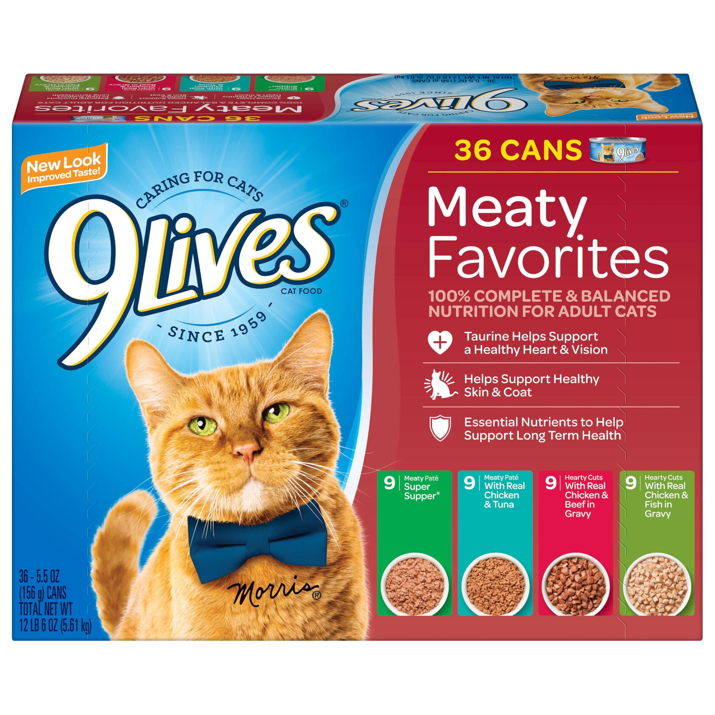 9 Lives Meaty Pate with Chicken and Tuna Dinner Canned Cat Food  