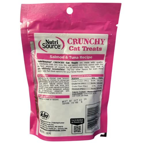 Nutrisource Crunchy Salmon and Tuna Crunchy Cat Treats - 3 Oz