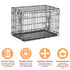 Midwest Contour Metal Folding Double Door Dog Crate - 30" X 19" X 21" Inches  