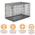 Midwest Contour Metal Folding Double Door Dog Crate - 48" X 30" X 33" Inches  