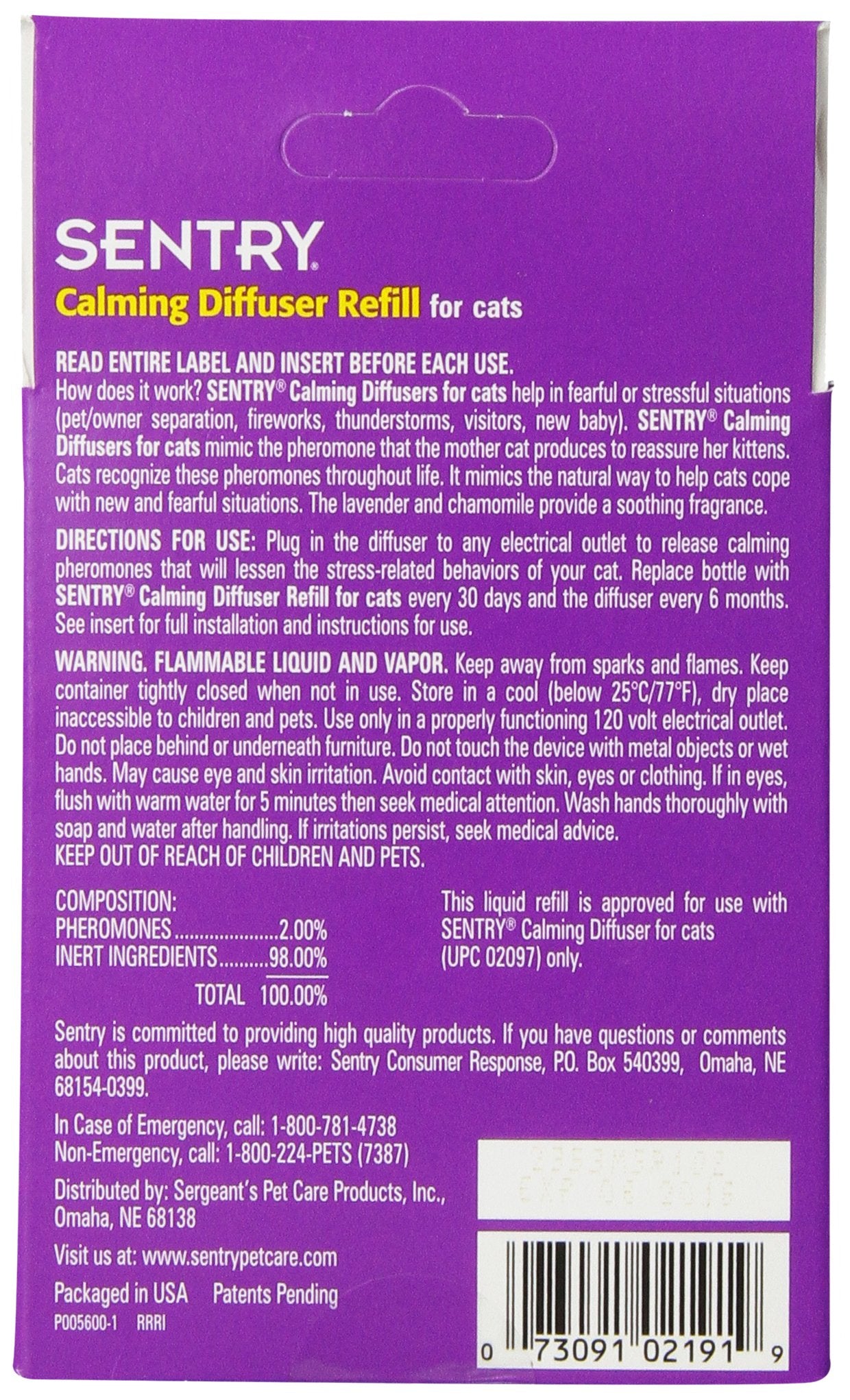 Sentry Calming Diffuser Refill for Dogs - 1.5 Oz  