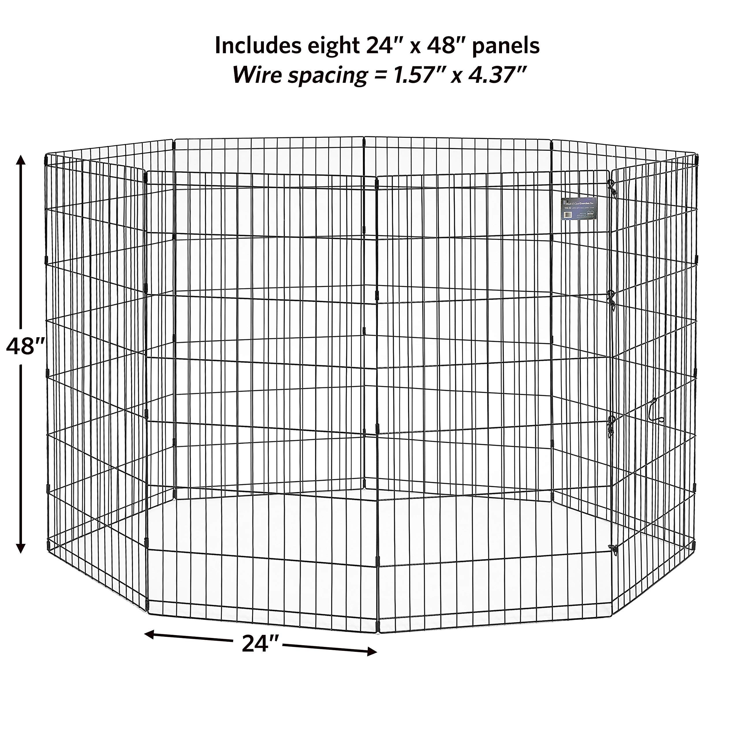 Midwest Contour Metal Exercise Pen for Dogs with Door - Black - 48" Height  