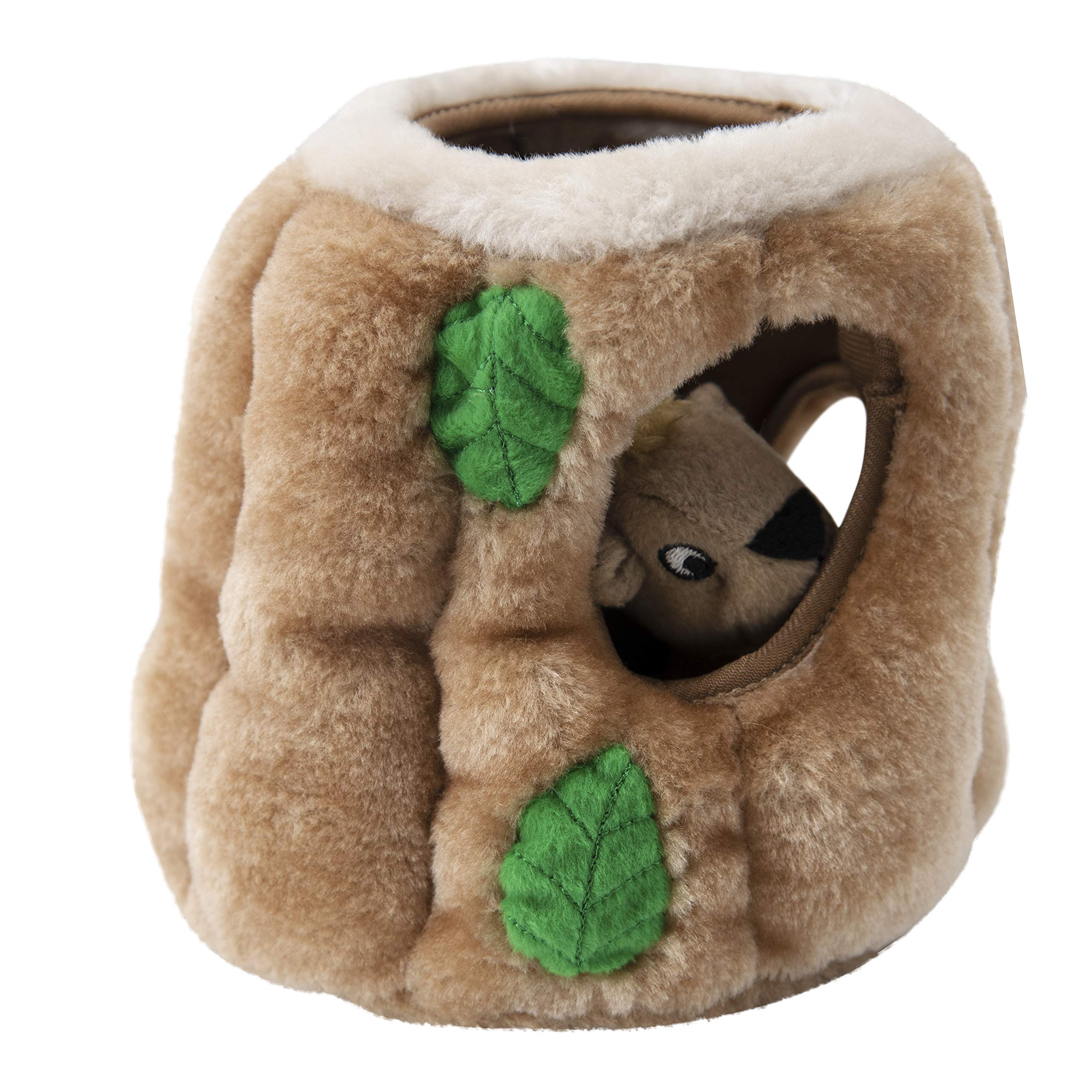 Outward Hound Hide-a-Squirrel Interactive Squeak and Plush Dog Toy - Brown - Medium  