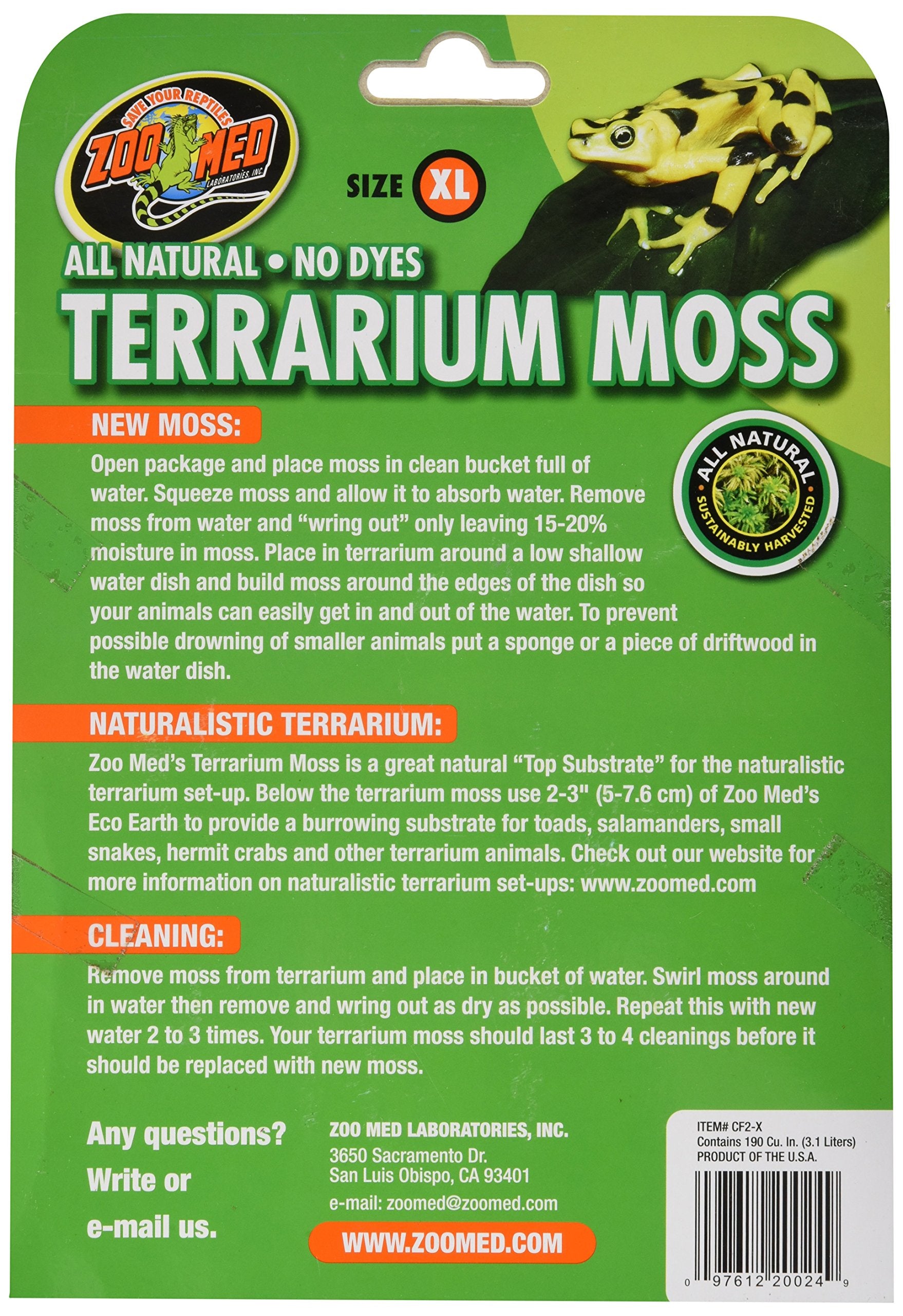 Zoo Med Laboratories Natural Terrarium Moss Reptile Substrate - 30-40 Gallons  