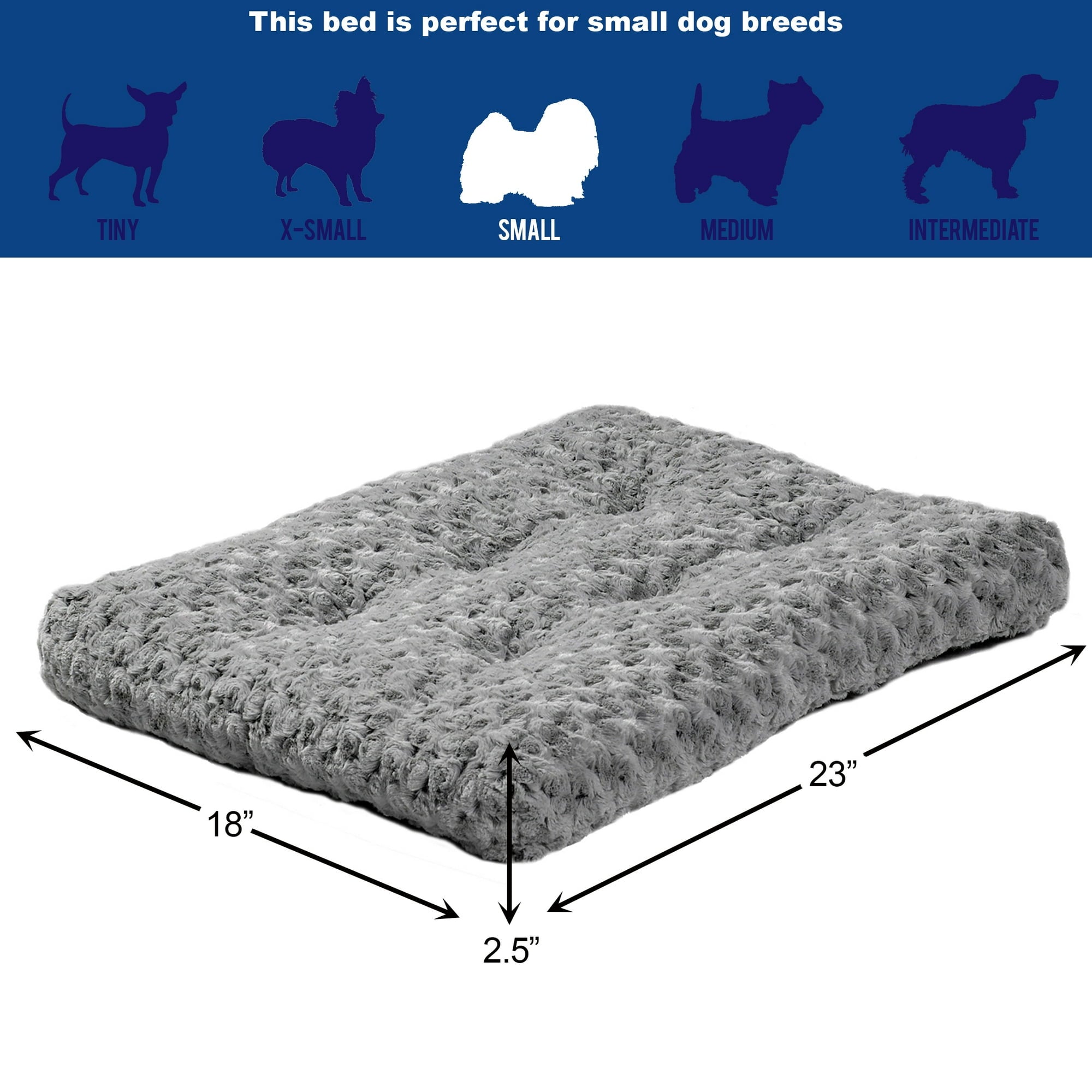 Midwest Homes Quite Time Ombre Swirl Rectangular Raised Dog Bed or Crate Mat - Charcoal Gray - L:24 X W:18 Inch