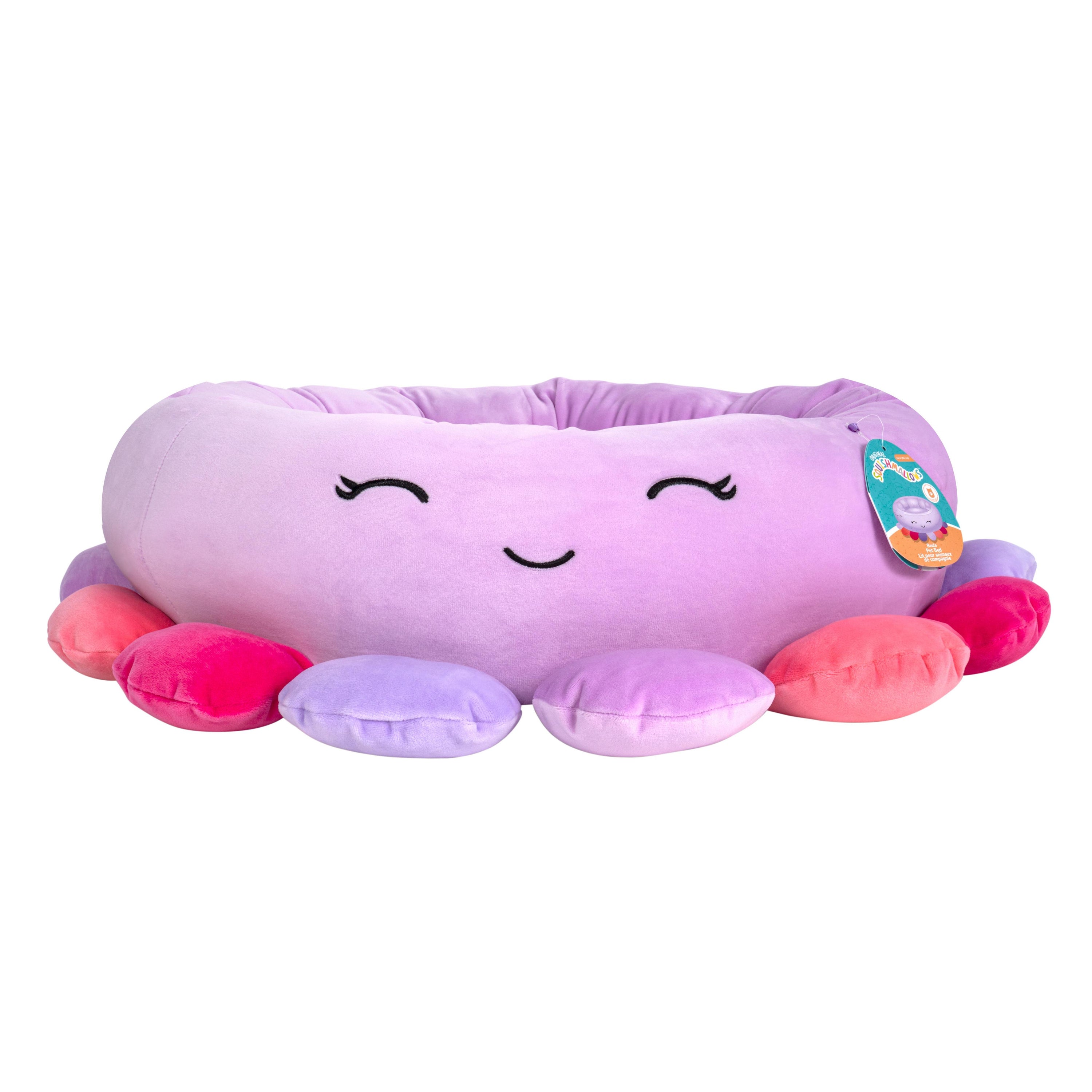 Jazzwares Squishmallows Buela Octopus Round Ultra-Soft Cat and Dog Bed - Purple - Medium -  24 Inch