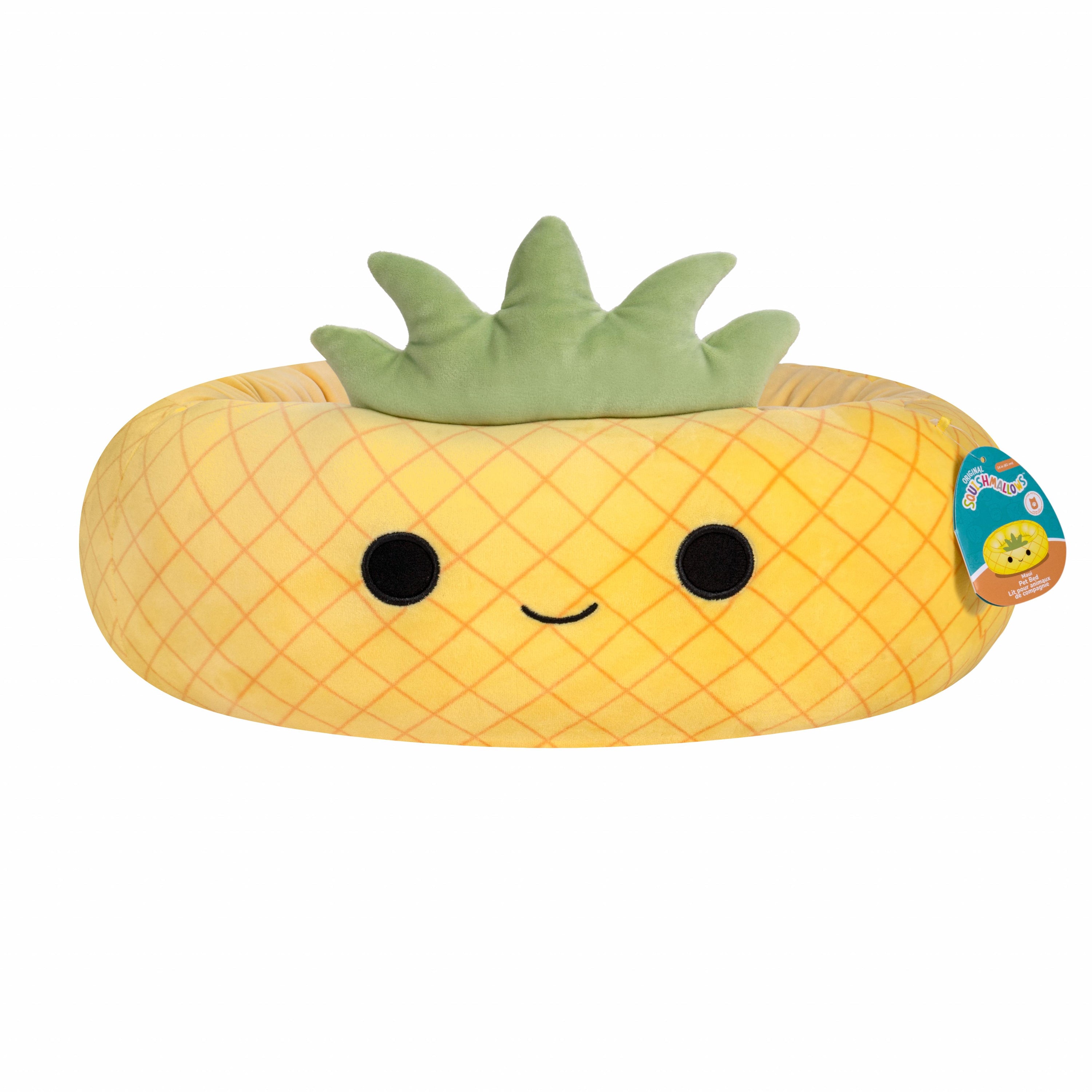 Jazzwares Squishmallows Maui Pineapple Round Ultra-Soft Cat and Dog Bed - Yellow - Large - 30 Inch